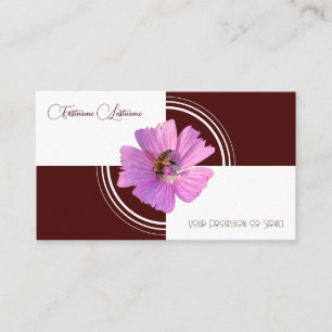 Carte De Visite Flore fleurie calligraphie rouge foncé blanc