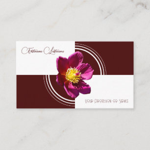 Carte De Visite Flore fleurie calligraphie rouge foncé blanc