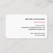 Carte De Visite Flore moderne rouge vert et or Noël (Dos)