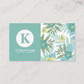 Carte De Visite Flore moderne turquoise (Devant)