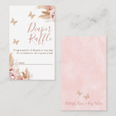 Carte De Visite Flore Papillon Baisers Baby shower Déchets Raffin (Devant / Derrière)