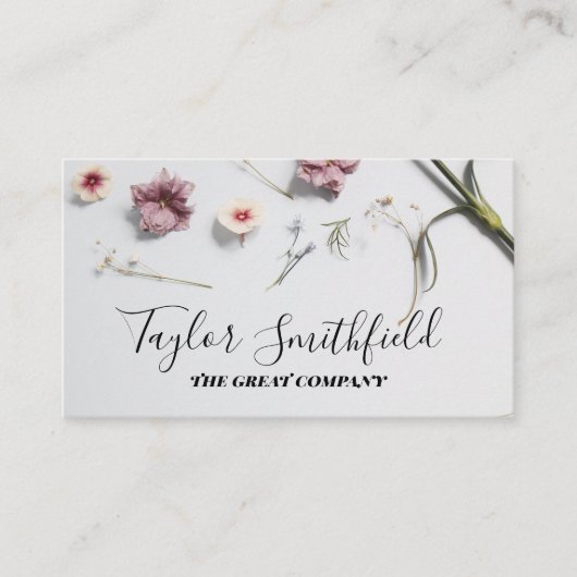 Carte De Visite Flore pastel minimale (Devant)