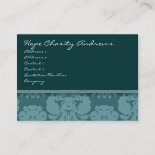 Carte De Visite Flore profonde Aqua Damask -