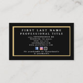 Carte De Visite Flore rayée noire et blanche moderne (Dos)