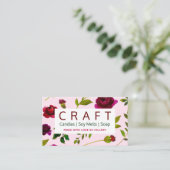 Carte De Visite Flore Rose DO-IT-YOURSELF Artisanat Bougie Soy Mel (Debout devant)