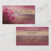 Carte De Visite Flore rose Élégant Floral Pacifique Professionnel (Devant / Derrière)