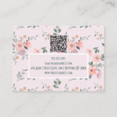 Carte De Visite Flore rose et crème avec QR (Dos)