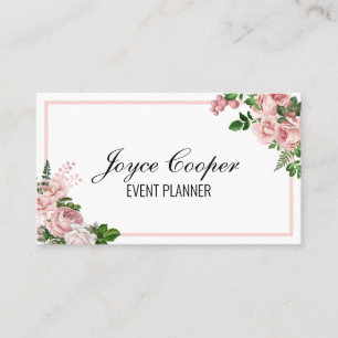 Carte De Visite Flore rose pâle personnalisée