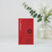 Carte De Visite Flore rouge gras (Debout devant)