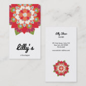 Carte De Visite Flore rouge moderne gras Fleur Lotus (Devant / Derrière)