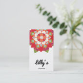 Carte De Visite Flore rouge moderne gras Fleur Lotus (Debout devant)