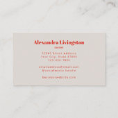 Carte De Visite Flore rouge scandinave créative moderne (Dos)