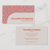 Carte De Visite Flore rouge scandinave créative moderne (Devant / Derrière)