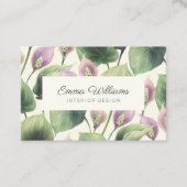 Carte De Visite Flore rustique de la Terre violet et vert (Devant)