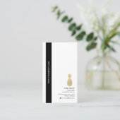 Carte De Visite Flore tropicale moderne et ananas rose or noir (Debout devant)