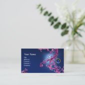 Carte De Visite FLORENTIN BAROQUE MONOGRAMME GEMME bleue (Debout devant)