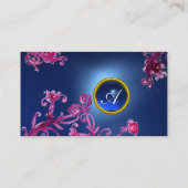 Carte De Visite FLORENTIN BAROQUE MONOGRAMME GEMME bleue (Dos)