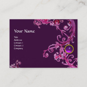 Carte De Visite FLORENTIN BAROQUE MONOGRAMME GEMME violet