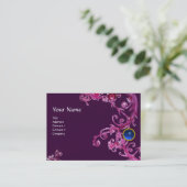 Carte De Visite FLORENTINE BAROQUE MONOGRAM GEM bleu violet rouge (Debout devant)