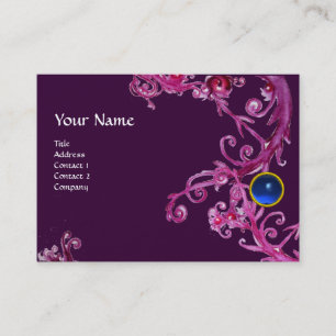 Carte De Visite FLORENTINE BAROQUE MONOGRAM GEM bleu violet rouge