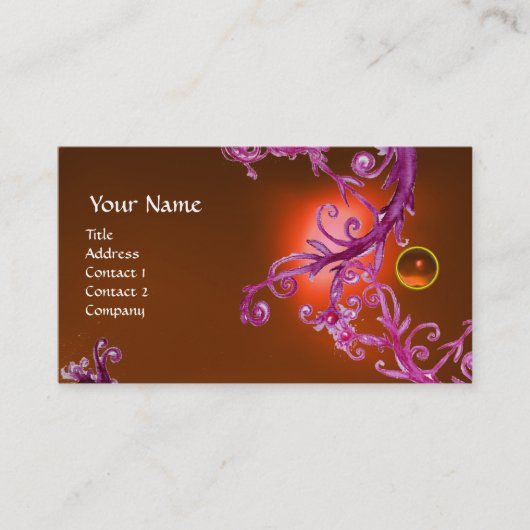 Carte De Visite FLORENTINE BAROQUE MONOGRAM GEM orange (Devant)