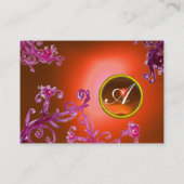 Carte De Visite FLORENTINE BAROQUE MONOGRAM GEM orange violet roug (Dos)