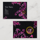 Carte De Visite FLORENTINE BAROQUE MONOGRAM GEM perle violette (Devant / Derrière)