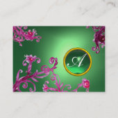 Carte De Visite FLORENTINE BAROQUE MONOGRAM GEM vert violet rouge (Dos)
