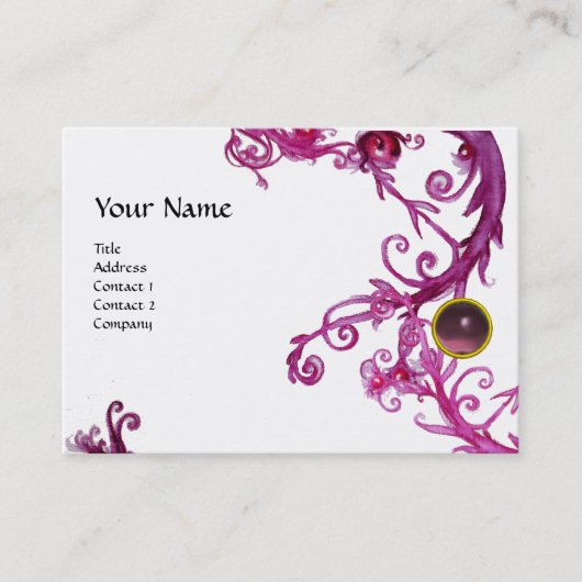 Carte De Visite FLORENTINE BAROQUE MONOGRAM GEM violet blanc (Devant)