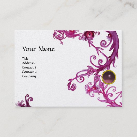 Carte De Visite FLORENTINE BAROQUE MONOGRAM GEM violet perle blanc (Devant)