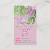 Carte De Visite Flores roses fleuriste feuille (Devant)