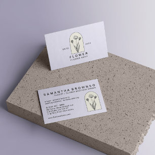 Carte De Visite Florisateur floral Fille Lilac Beige Dandelion