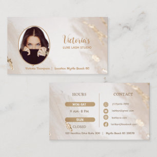 Carte De Visite Florist Elegant Black & Gold Modern Floral Shop