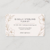 Carte De Visite Florist Floral (Dos)