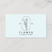 Carte De Visite Florist floral bleu doux élégant Fleur Fleur (Devant)
