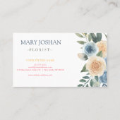 Carte De Visite Florist Floral Élégant (Dos)
