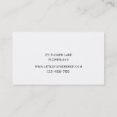 Carte De Visite Florist Flower Shop Entreprise design (Dos)