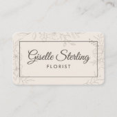 Carte De Visite Florist Neutral Floral (Devant)
