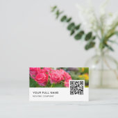 Carte De Visite Florist QR Code Logo Médias sociaux (Debout devant)
