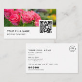 Carte De Visite Florist QR Code Logo Médias sociaux (Devant / Derrière)