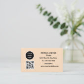 Carte De Visite Florist Social media QR Code Floral Élégant (Debout devant)