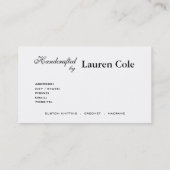 Carte De Visite Florista Handcrafted par les métiers faits sur (Dos)