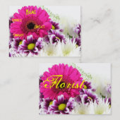 Carte De Visite Floriste - Bouquet pourpre I (Devant / Derrière)
