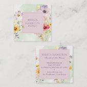 Carte de visite floriste d'aquarelle moderne (Devant / Derrière)