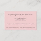 Carte De Visite Floriste de la tulipe rose (Dos)