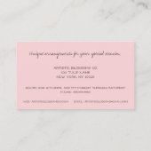 Carte De Visite Floriste de la tulipe rose (Dos)