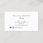 carte de visite floriste de l'aquarelle (Dos)