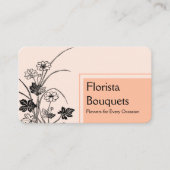 Carte De Visite Floriste de Pêche Noire Chic Flower Shop (Devant)