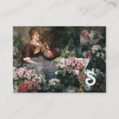 CARTE DE VISITE FLORISTE FABRIQUANT UN BOUQUET AUX FLEURS COLORÉES (Dos)