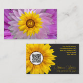 Carte De Visite Floriste fleurit monogramme calligraphie QR-Code (Devant / Derrière)